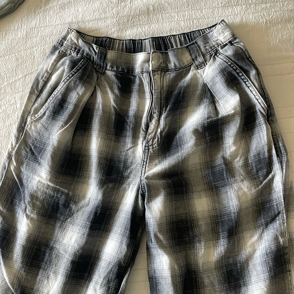 Black and White plaid trousers